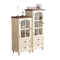 Buffet moderne en bois massif de luxe, multifonctionnel, pour vin et spiritueux, avec portes vitrées, pour le salon, rangement à domicile
