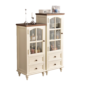 <span class=keywords><strong>Aparador</strong></span> de Madera Maciza de Estilo Americano Rústico Vintage para Vino y Licores con Puertas de Vidrio para Sala de Estar y Almacenamiento en el Hogar - Product Image 5
