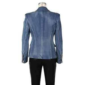 OUDINA Custom Trendy New Slim Jacken Damen Zweireiher Blazer Damen Jeans jacke - Product Image 6