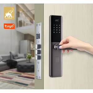 Waterproof wifi electric finger print biometric code password locks front tuya ttlock with camera fingerprint smart door lock
