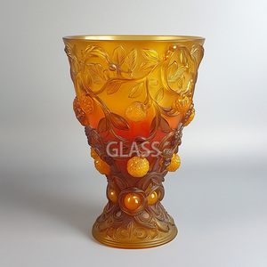 Hand Carved Home Decor Crystal Glass Fruit Style Vase - Product Image 4