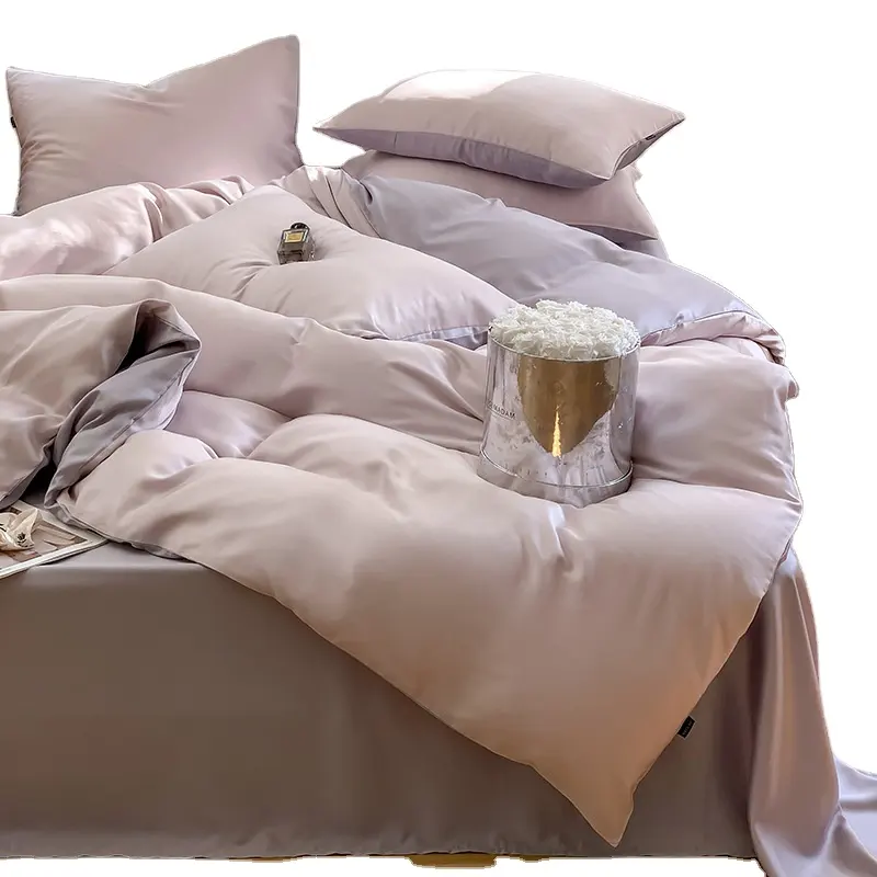 Шелковый мягкий экологически чистый одеяло органический натуральный эвкалипт лиоцелл Тенсел 4 шт. охлаждающие постельные принадлежности с 16-дюймовым глубоким карманом