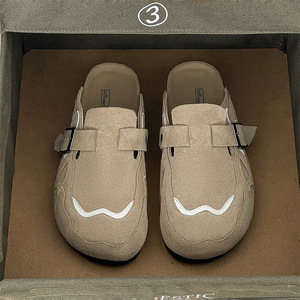 Nuovo Design Personalizzato Taglia Grande 45 Unisex Scarpe Casual Tipo Zoccolo per Uomo e <span class=keywords><strong>Donna</strong></span> Alta Qualità Estive in Pelle Scamosciata con Suola Morbida in <span class=keywords><strong>Sughero</strong></span> - Product Image 4