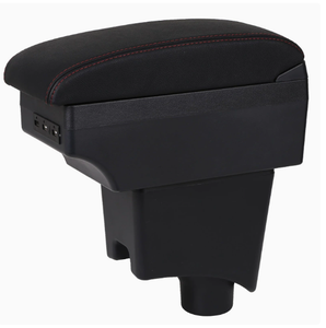 DAIAO 2026 Portavasos Giratorio de Cuero Negro de Lujo para la Parte Delantera Central con Cargador USB y Caja de Almacenamiento para Renault Logan/<span class=keywords><strong>Sandero</strong></span> 1 - Product Image 4