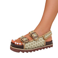 Venta al por Mayor Directa de Fábrica, Zapatillas de Moda para Mujer, Sandalias de Plataforma para Mujer, Sandalias de Diseñador para Dama