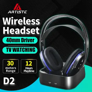 Casque <span class=keywords><strong>TV</strong></span> sans fil supra-auriculaire avec transmetteur RF 2,4 GHz, station <span class=keywords><strong>de</strong></span> charge, portée <span class=keywords><strong>de</strong></span> 30 m, Plug and Play, volume élevé - Product Image 1
