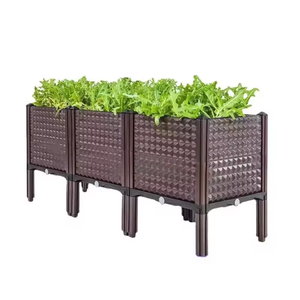 Pot de fleurs <span class=keywords><strong>en</strong></span> plastique pour toit, bac de plantation de légumes familial, <span class=keywords><strong>jardinière</strong></span> de balcon extérieur, <span class=keywords><strong>jardinière</strong></span> <span class=keywords><strong>en</strong></span> <span class=keywords><strong>résine</strong></span> marron - Product Image 3