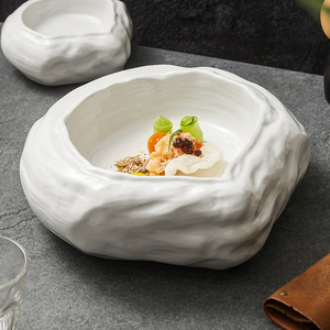 Assiettes Poignées Fruits de Mer Plat <span class=keywords><strong>Escargot</strong></span> à Pied Cuisson Barbecue Céramique <span class=keywords><strong>Assiette</strong></span> Blanche - Product Image 3