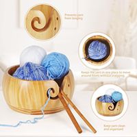 Grand bol à laine en bois fait main, écologique, accessoire de couture DIY