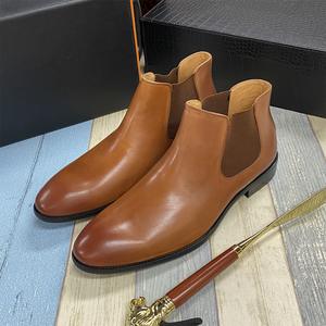 Botas de Trabajo para Hombre, de Cáñamo, con Cordones, Impermeables, Antideslizantes, Estilo Inglés Vintage, con Suela de Goma Cosida a Mano Goodyear - Product Image 1