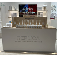 Étagère de présentation de parfums et de cosmétiques en bois personnalisée avec éclairage LED, écologique, pour les boutiques de parfums
