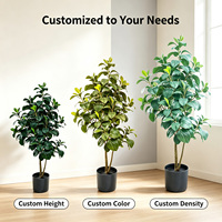 Plante artificielle brillante de Peperomia 100 cm, fausse plante à feuilles rondes en pot pour la décoration de bureau, table de conférence, étagère