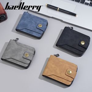 BaeHerry Men's <b>Wallet</b> Short Zipper Durable Polyester Card <b>Holder</b> Everyday Use - Product Image 1