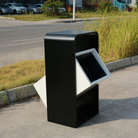 Conteneur à déchets en métal de grande taille pour extérieur, poubelle de jardin, poubelle de rue, bac de recyclage, poubelle en acier commerciale