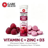 Comprimés effervescents de vitamine C 100 mg, zinc et vitamine D3, marque privée OEM, soutien immunitaire, antioxydant, saveur orange, 15 unités, personnalisables