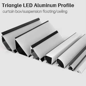 Haz oblicuo de 45 ° LED Perfil de aluminio Tipo V Esquina superior Techo Montado al ras Panel de yeso PC Difusor Canal Barra lineal Tira de luz - Product Image 2