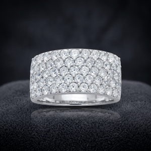 Bague Cocktail Gourik Tendance Faite à la Main en Argent Sterling 925 avec Saphir Blanc Créé en Laboratoire Taille Brillant et Sertissage à Griffes 5.39g pour Femme – Idéale pour les Fêtes - Product Image 2