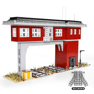 Stampo re 12009 città giocattoli treno MOC il segnale ferroviario <span class=keywords><strong>stazione</strong></span> di torre Set per i <span class=keywords><strong>treni</strong></span> blocchi di costruzione mattoni bambini regali di natale - Product Image 3