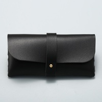 Huicheng HC-66 Étui à lunettes haut de gamme en cuir souple et cuir PU avec forme personnalisée Noir Protège les lunettes
