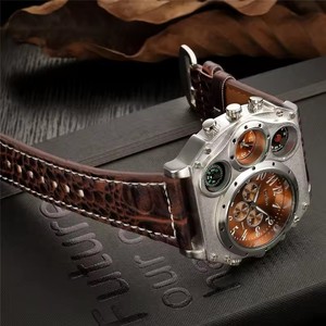Orologio <span class=keywords><strong>da</strong></span> <span class=keywords><strong>polso</strong></span> con cinturino in pelle luminosa <span class=keywords><strong>da</strong></span> uomo di lusso 1349 nuovo orologio sportivo Casual multifunzione <span class=keywords><strong>da</strong></span> uomo con quadrante grande orologio al quarzo maschile - Product Image 4