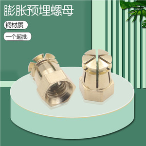 Pure Copper Pre Embedded Thread <b>Insert</b> M4 M6 Metric Coarse Thread Furniture Hardware - Product Image 4