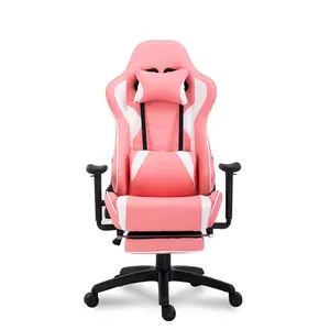 Comfortable Ergonomic PC Gamer Game Gaming Chair racing stuhl kursi Pink gaming Chair With Leg Rest silla gamer