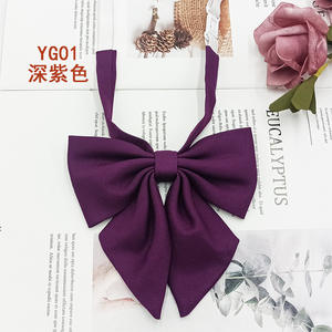 Bonne qualité Yiqun mat racine/collier femme étudiante pointu japonais nouvelle vague bleu solide noeud papillon - Product Image 6