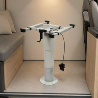 Awnlux Luxury Motorhome Boat Grey Motorized Height Adjustable Aluminum Alloy Pneumatic Gas Lift RV Table Pedestal Stand Leg