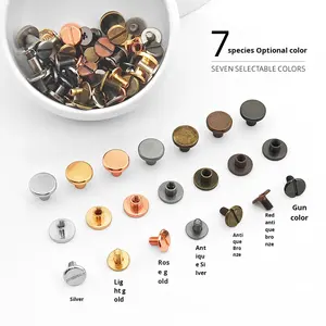 Clous en cuivre en forme de I, vis à bande, clous de verrouillage à tête plate électro-plaqués, sacs, cuir, registres, accessoires de quincaillerie métriques - Product Image 1