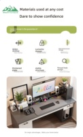 Escritorio de Computadora Moderno con Panel de MDF con Cerradura, Cajones de Almacenamiento, Superficie Extensible para Oficina en Casa, Dormitorio de Estudiantes, Estación de Trabajo