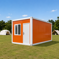Maison conteneur démontable de 20 pieds, cabine modulaire en acier avec auvent de véranda, fenêtre de sécurité, conception personnalisée, usage bureau, moderne