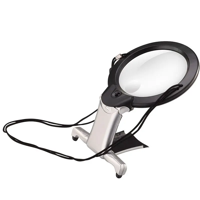Hands Free LED loupe Lighted Reading Magnifier Table Hanging Magnifying Glass For Seniors Sewing Cross Stitch Embroidery Repair