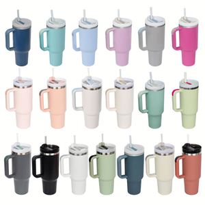 New Stainless Steel Vacuum Insulated Tumbler Spill-Proof Travel <b>Mug</b> Handle Straw Classic Design <b>Large</b> Capacity for Camping - Product Image 1