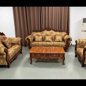 アメリカン 無垢材彫刻 ファブリック レトロスタイル ソファセット ヨーロピアンスタイル リビングルーム 家庭用家具ソファ - Product Image 6