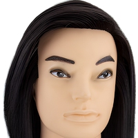 Tête de mannequin homme 100% cheveux humains pour les étudiants en école de coiffure, formation professionnelle en coupe de cheveux