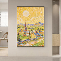 Peinture sur toile de paysage campagnard ensoleillé de style moderne pour la décoration d'entrée de maison