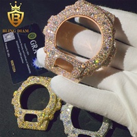 Boîtier de montre Iced Out en argent sterling 925 avec certificat GRA, diamant Moissanite couleur D VVS, bijoux de luxe Hip Hop VVS DW6900