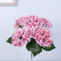 Fleur artificielle réaliste à 5 têtes, brodée, pour décoration intérieure, arrangement floral, bouquet haut de gamme pour hôtel