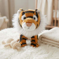 Boneka Harimau Berdiri yang Lucu, Mainan Hewan Isi Lembut yang Realistis untuk Anak-anak