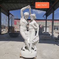 Statue de couple dansant en marbre blanc sculptée à la main, mythologie grecque, Apollon Daphné, taille réelle, pour jardin, villa, projet de complexe hôtelier