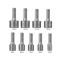 Jeu de 9 clés à douille pour perceuse ou tournevis sans fil, 5 mm-13mm, 1/4 pouces