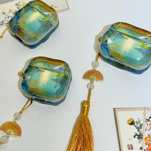 Funda Protectora para Auriculares con Diseño de Montañas y Agua al Estilo Chino, con Colgante, para <span class=keywords><strong>AirPods</strong></span> 1 o <span class=keywords><strong>2</strong></span>, 4 Pro, <span class=keywords><strong>2</strong></span> Pro, 3 - Product Image 6