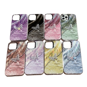 Funda de Teléfono Móvil de TPU con Diseño de Mariposa Brillante y Degradado de Lujo, Resistente a Golpes, para 16/16e/16 Pro/16 Pro Max, Cubiertas Estéticas - Product Image 1