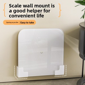 Support mural pour pèse-personne, sans perçage, en plastique, pour salle de bain, étagère de rangement, gain de place - Product Image 3