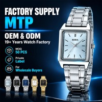 Montre-bracelet à quartz pour femme avec logo personnalisé, en acier inoxydable doré, cadran carré à chiffres romains, style vintage, vente en gros OEM