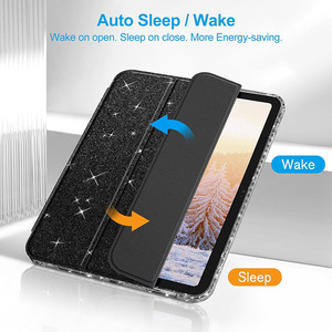 Parachoques de cuero PU TPU brillante para dormir/despertar funda para tableta bolsas de aire esquina cubierta de protección anticaída para 2025 <span class=keywords><strong>iPad</strong></span> Air11 - Product Image 2