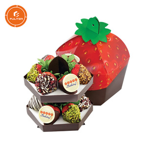 Hộp Giấy Cứng Màu Đỏ Tùy Chỉnh, Hộp Quà Sô Cô La Đựng Thực Phẩm Dâu Tây Sang Trọng - Product Image 5