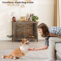 Nouvelle cage pour chien en bois renforcé, niche intérieure pour chien, fonction de rangement pour les toilettes, design de style meuble pour les Border Collies Golden