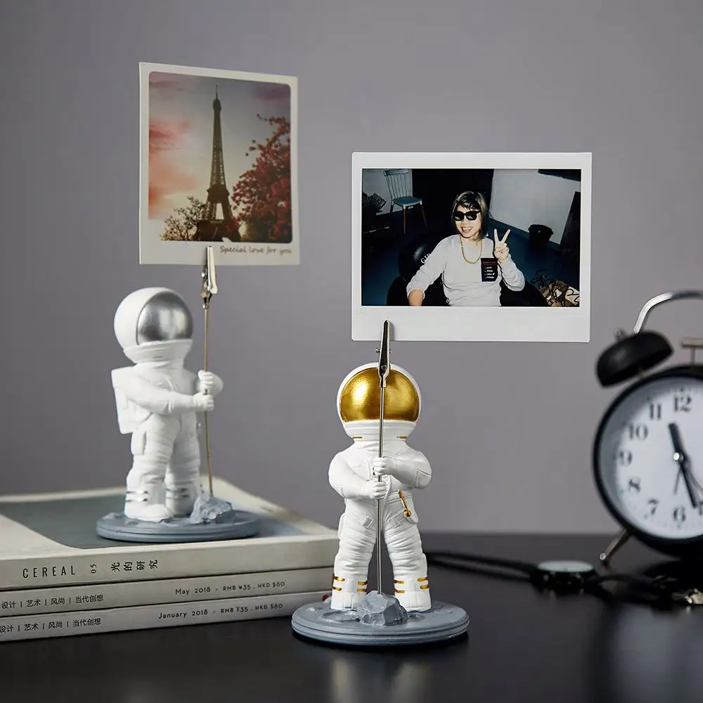 Reçine astronot karakter modeli ev dekorasyon aksesuarları mağaza fotoğraf saklama dekor çocuk odası minyatür heykel heykeli hediye