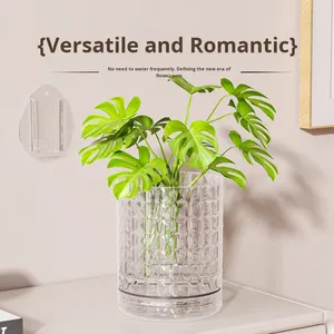 Panier suspendu mural auto-aspirant en PET pour pot de fleurs, pour bureau, balcon, culture hydroponique, pot non perforé - Product Image 2